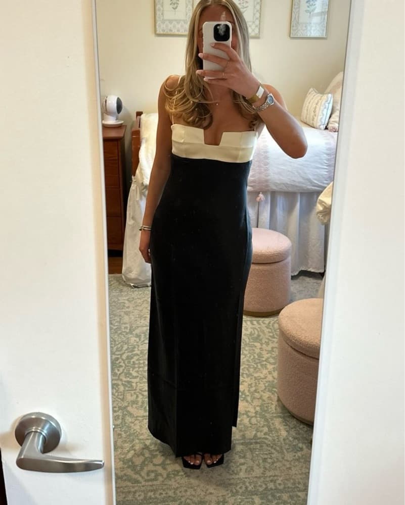 Black and White Maxi Formal Dress - Image 3