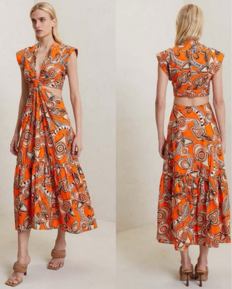 ALC Orange Alexandria Dress - Image 3