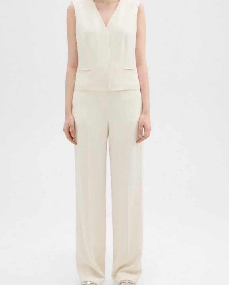 Theory Ivory Top & Trousers Matching Set - Image 1