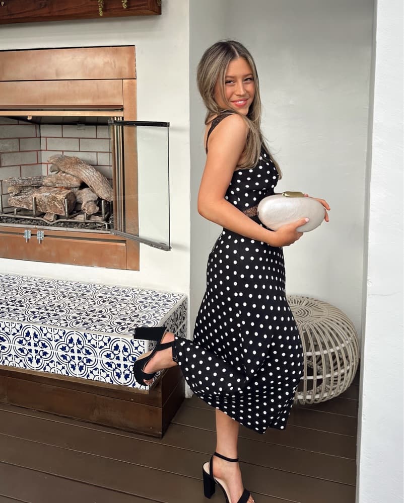 Midi Polkadot / Lace Dress - Image 1