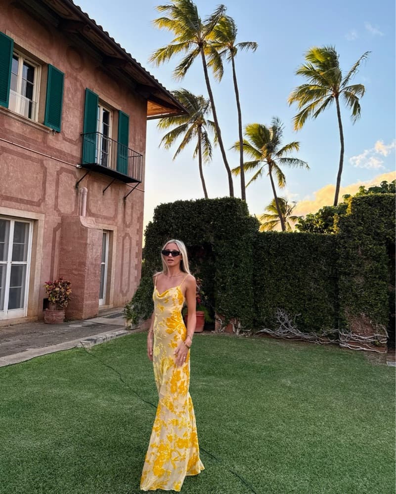 Vibrant Yellow Floral Maxi Dress - Image 1