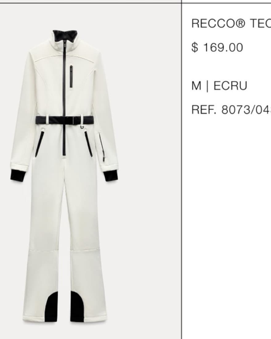 Zara White Ski Suit With Belt - Image 2