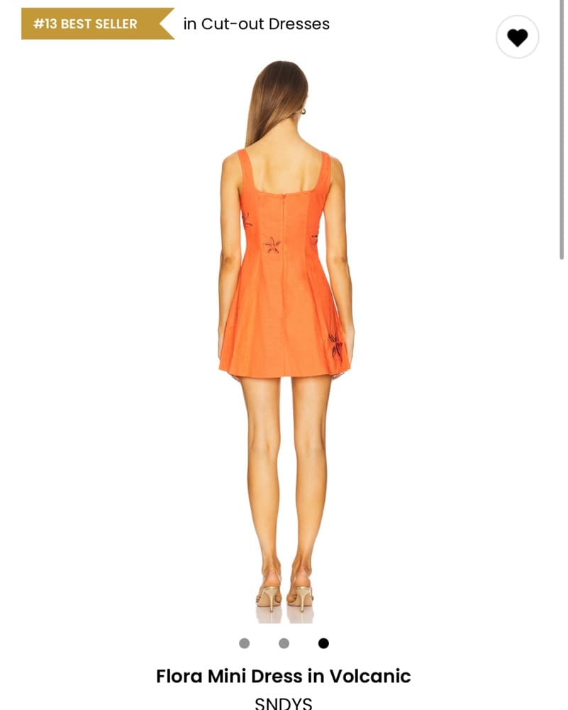 Vibrant Orange Floral Mini Dress - Image 2