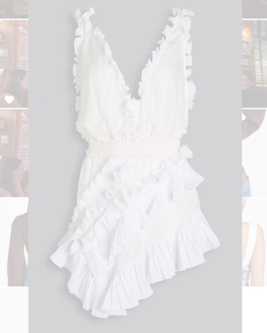 CHIO Asymmetric Embroidered Ruffle Dress - Image 1