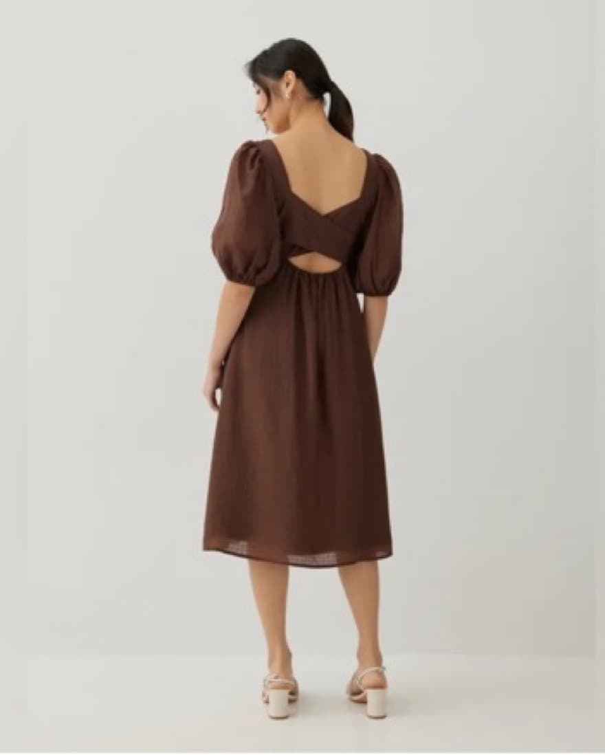 Love Bonito Puff Sleeve Midi Dress - Image 2