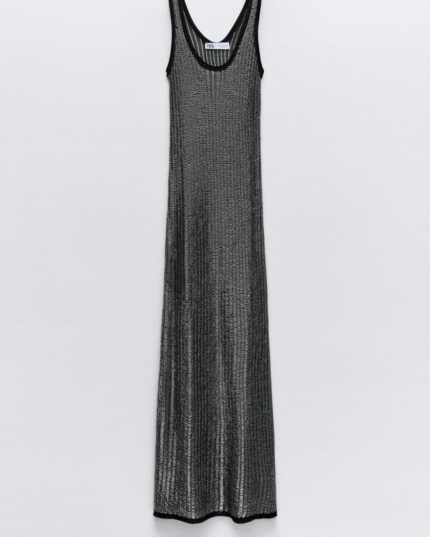 Zara Metalic Thread Knit Dress NWT - Image 2
