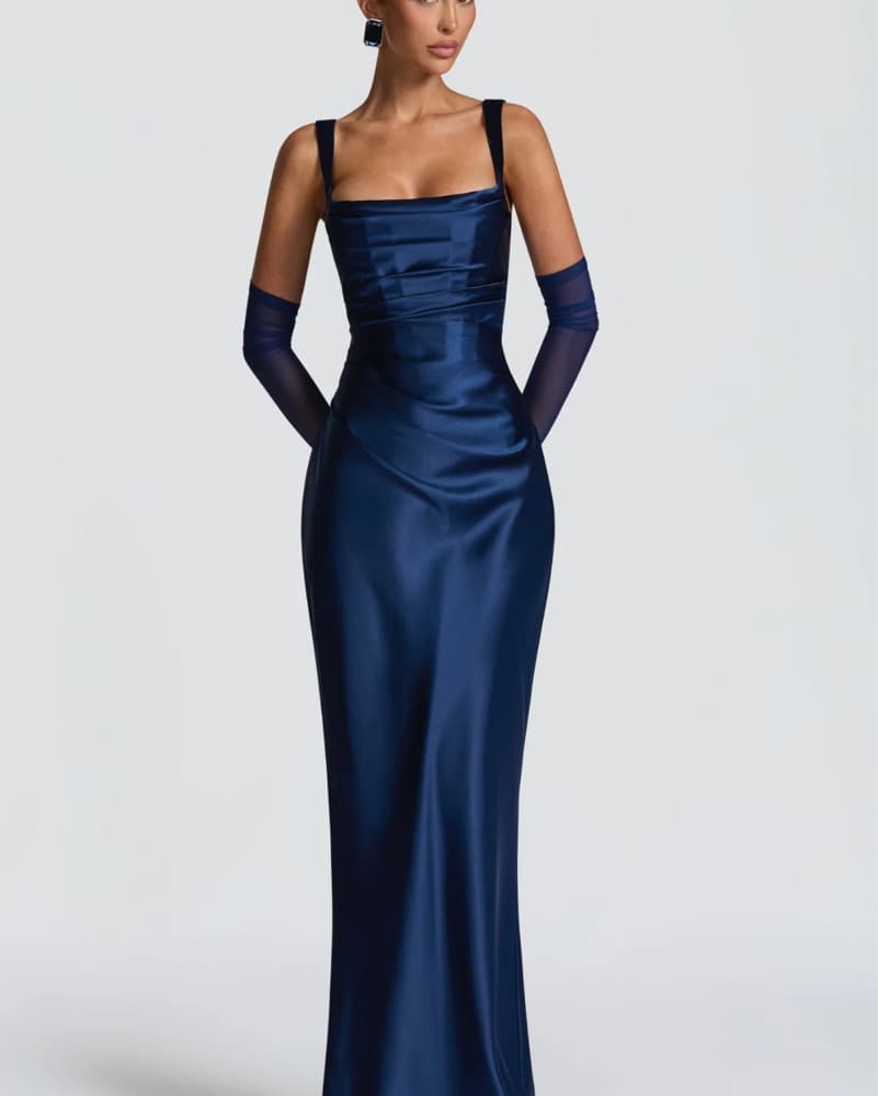 Babyboo Navy Corset Evening Dress  - Image 1