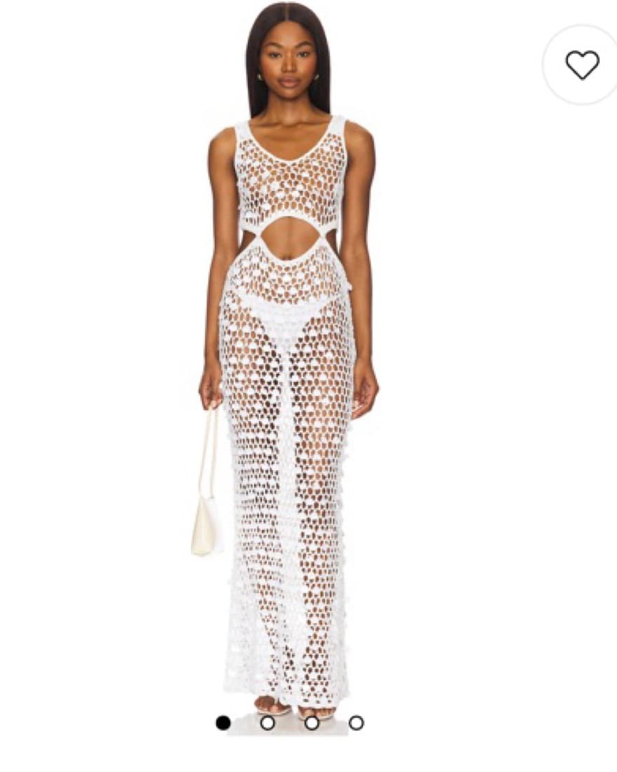 Revolve White Mesh Swim Cover Up - Image 1