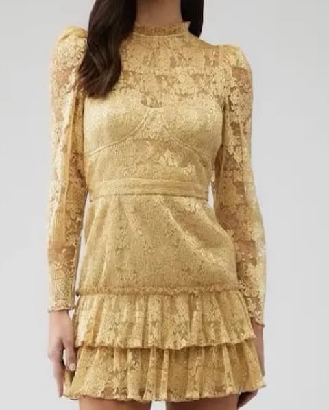 SAYLOR GOLD MINI DRESS - Image 2