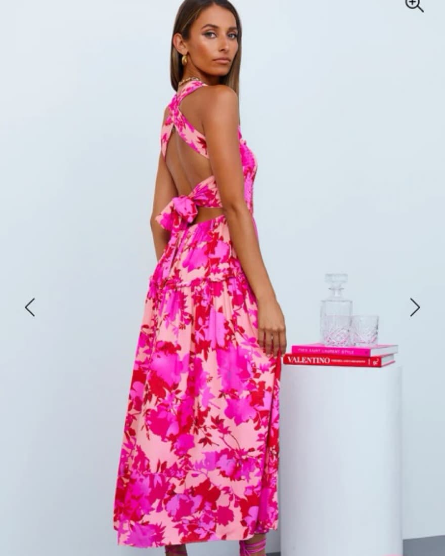 Pink Floral Maxi Dress - Image 3