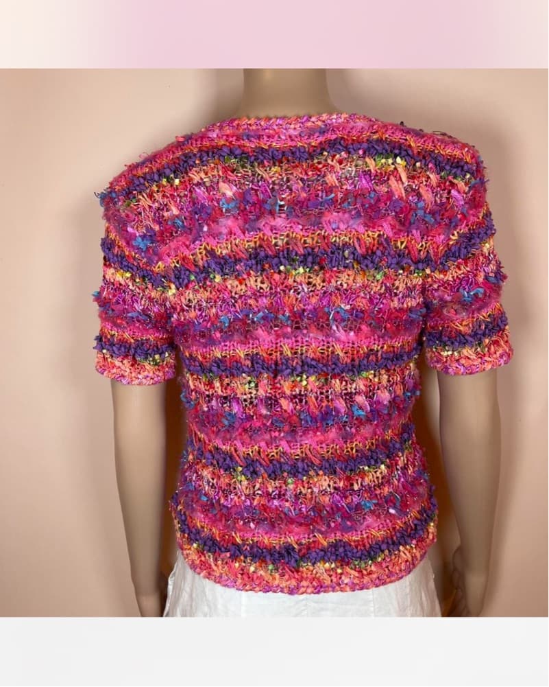 Handmade Pink Crochet Cardigan - Image 4