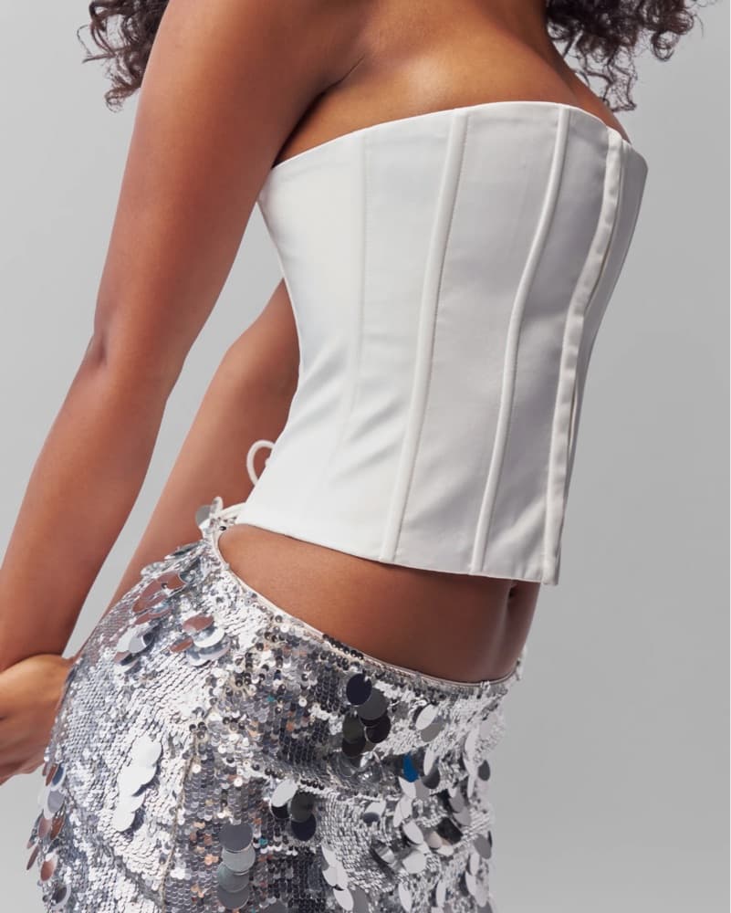 Guizo White Satin Corset - Image 2