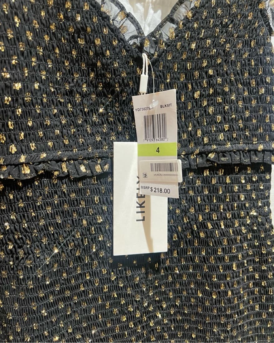 Black And Gold Mini Dress - Image 3