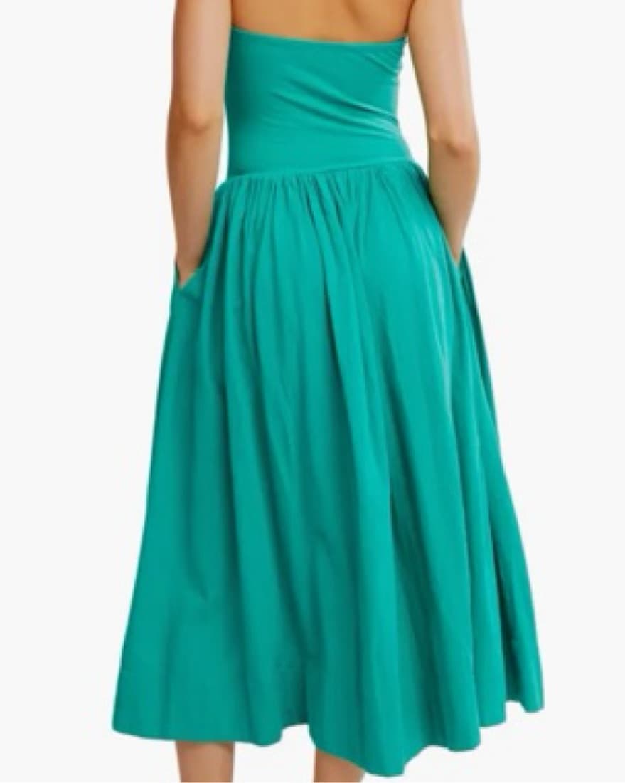 Free People Green Strapless Midi - Image 2