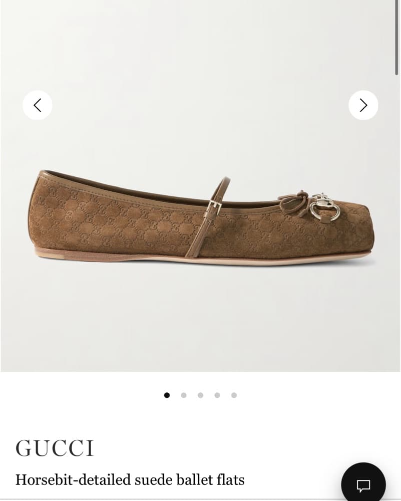 Gucci Horsebit-Detailed Suede Ballet Flats - Image 1