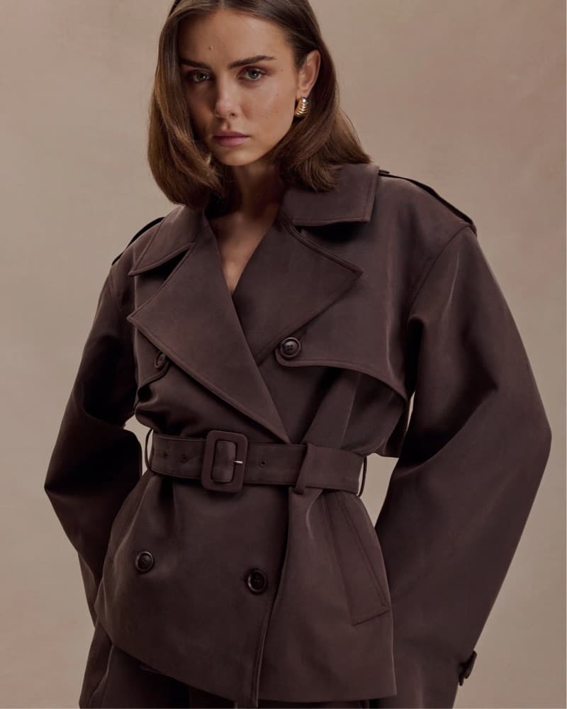 Chocolate Short Trench Jacket  - Image 4