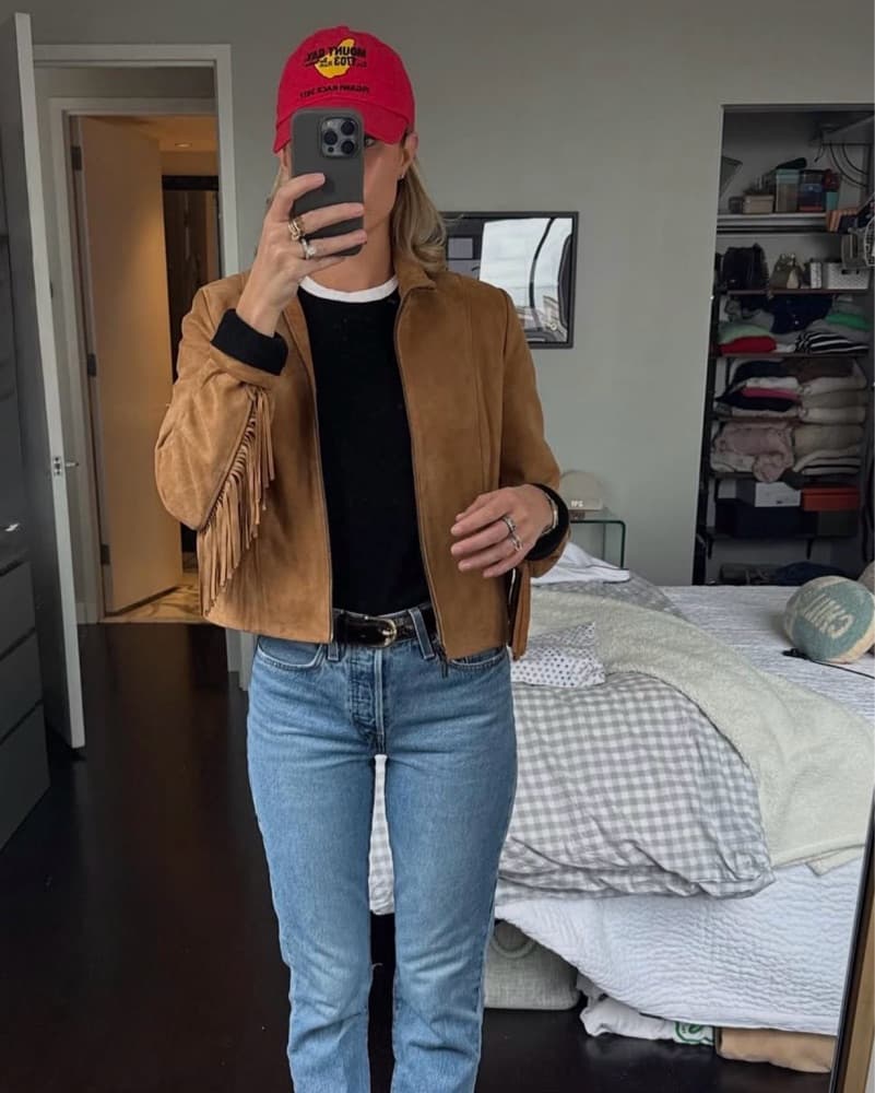 BROWN SUEDE FRINGE JACKET - Image 3