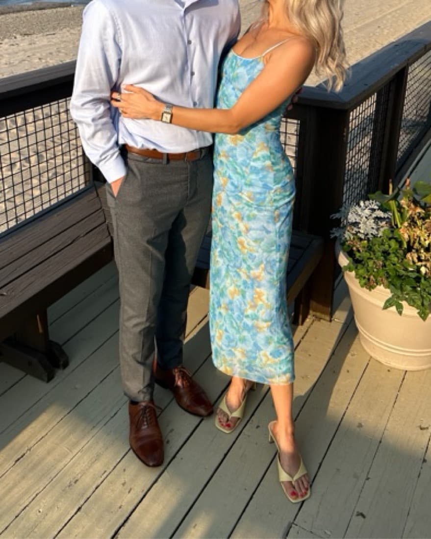 Zara Mesh Blue Floral Midi Dress - Image 3