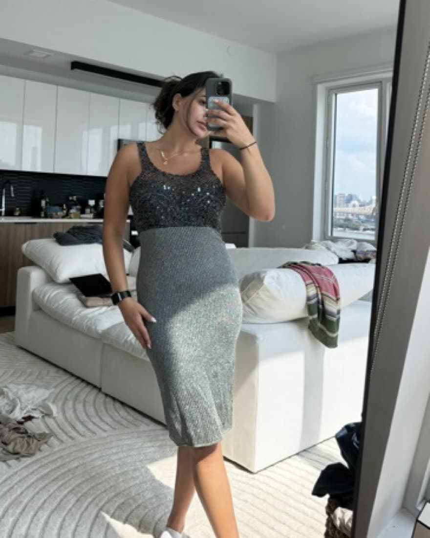 Feraud Sparkly Sequin Crochet Dress - Image 1