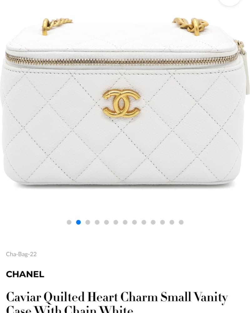 Chanel Quilted Heart Charm Vanity Bag - Image 1
