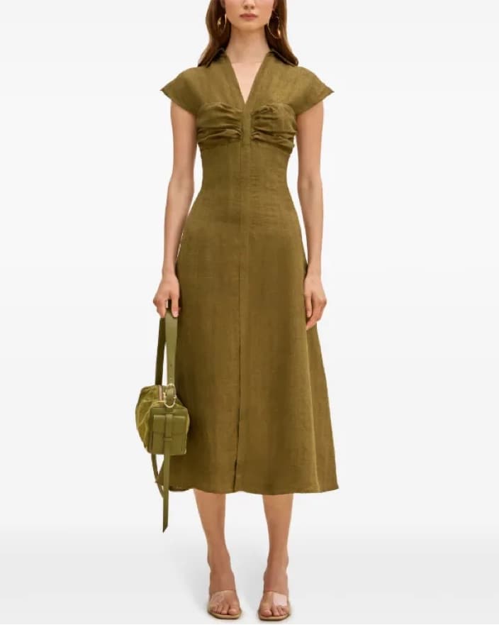 Cult Gaia Olive Green Midi Dress - Image 3