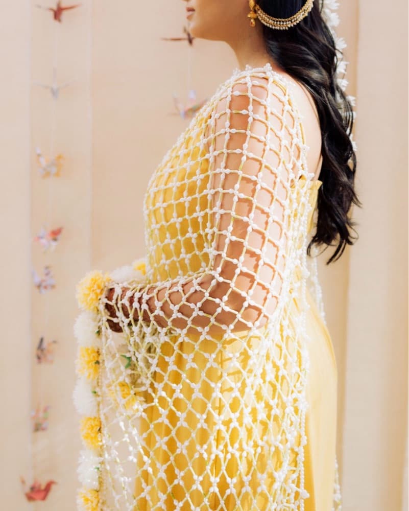 Flower Dupatta For Haldi Indian - Image 6