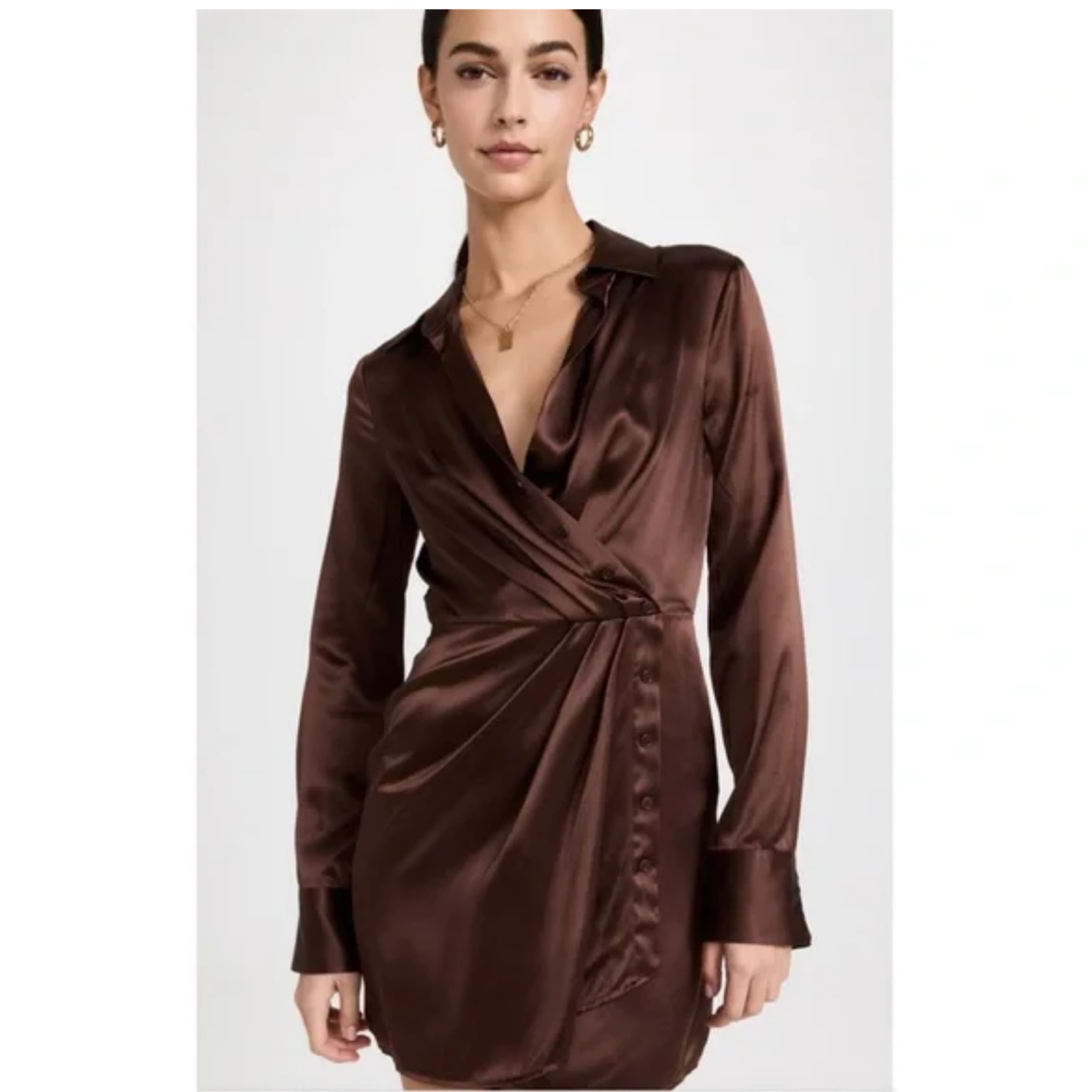 Reformation Silk Mini Dress - Image 4