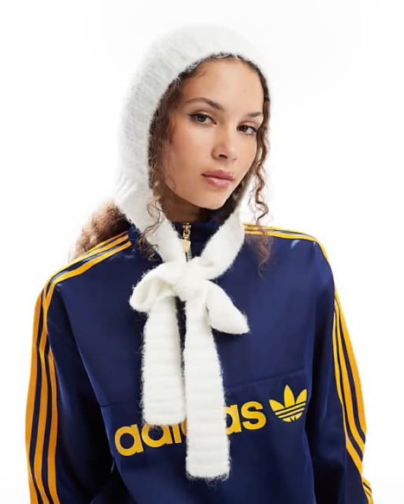 Monki Knitted Bonnet Hat Beanie - Image 1
