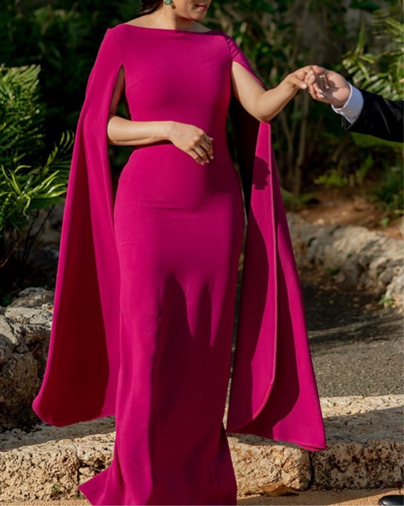 SOLACE LONDON Magenta Gown - Black Tie - Image 3