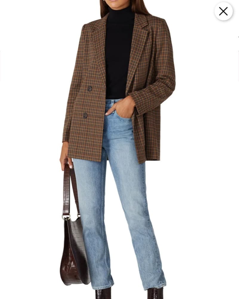 Stylish Checkered Blazer Coat - Image 1