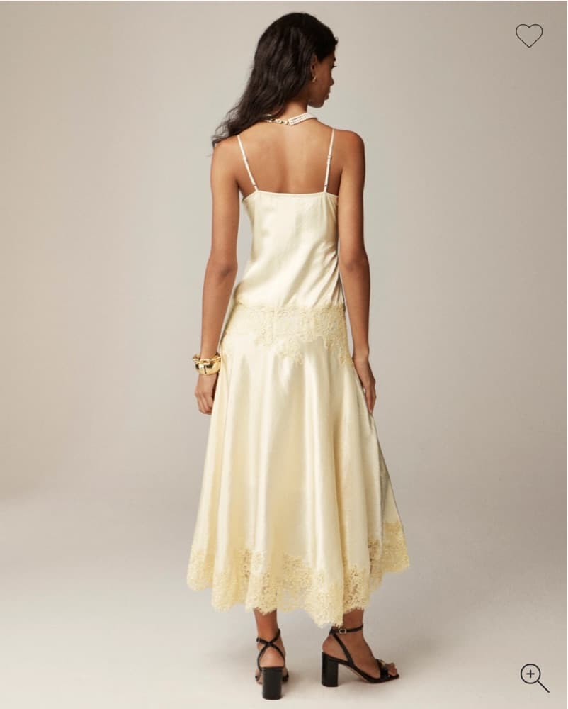 Jcrew Long Butter Yellow Lace Dress - Image 3