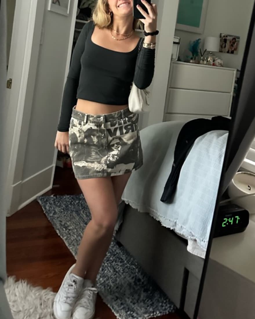 Rock Washed Denim Skirt - Image 4