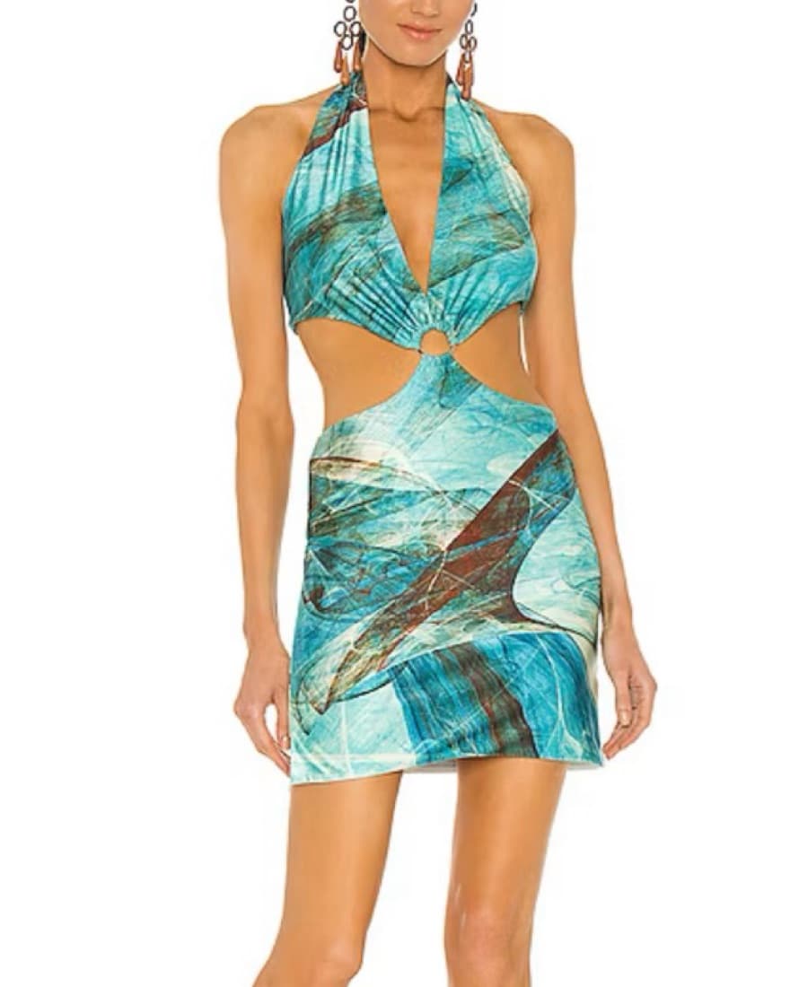 Gaia Mini Dress in Ocean Farai London - Image 1