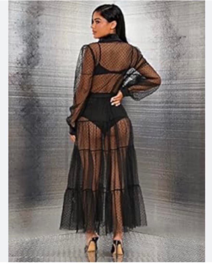 Sheer Mesh Dress - Image 2