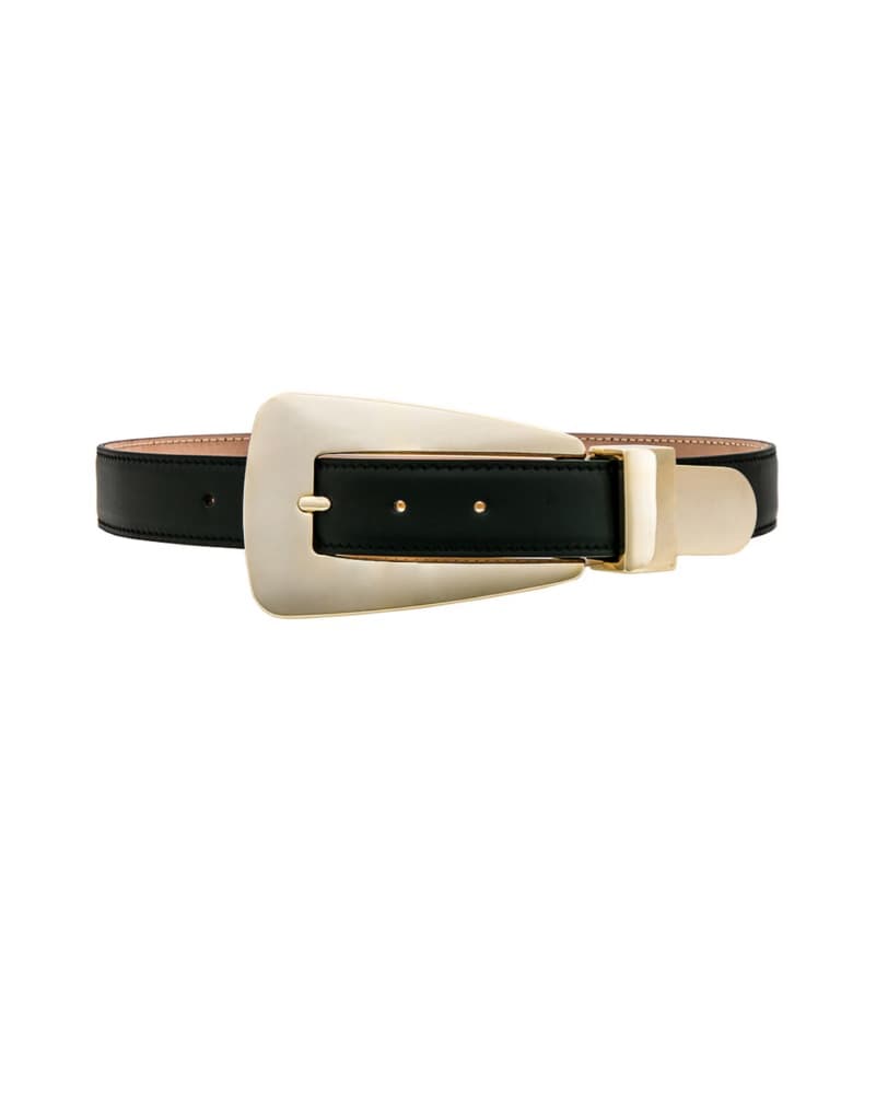 Khaite Black Lucca Gold Buckle Belt - Image 1