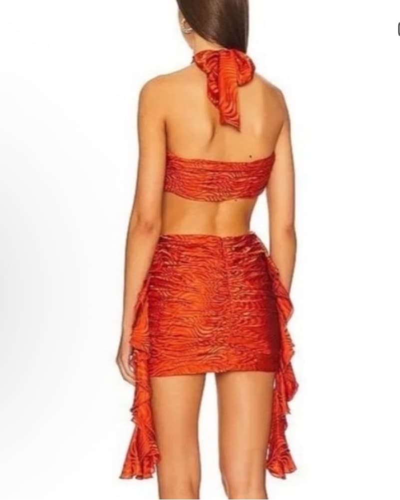 Ronny Kobo Stephanie Mini Dress - Orange - Image 2