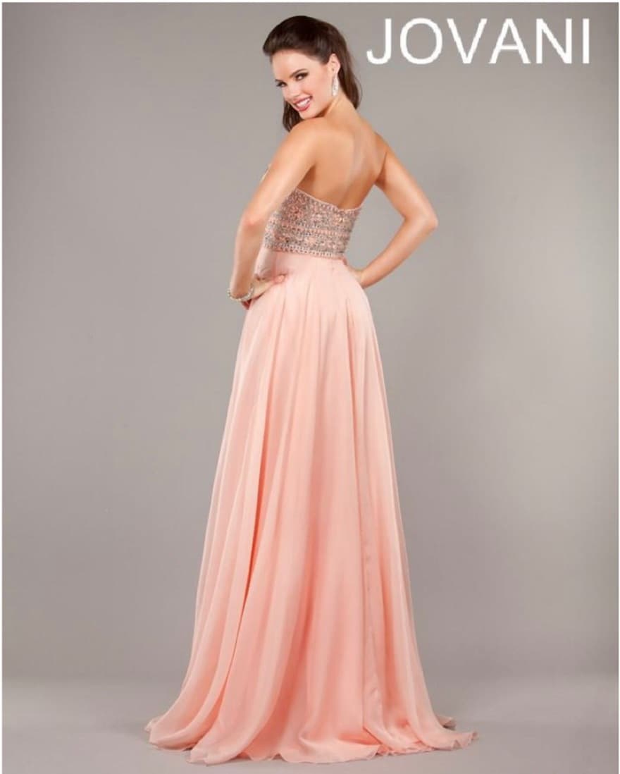 Jovani Pale Pink Beaded Chiffon Formal - Image 2
