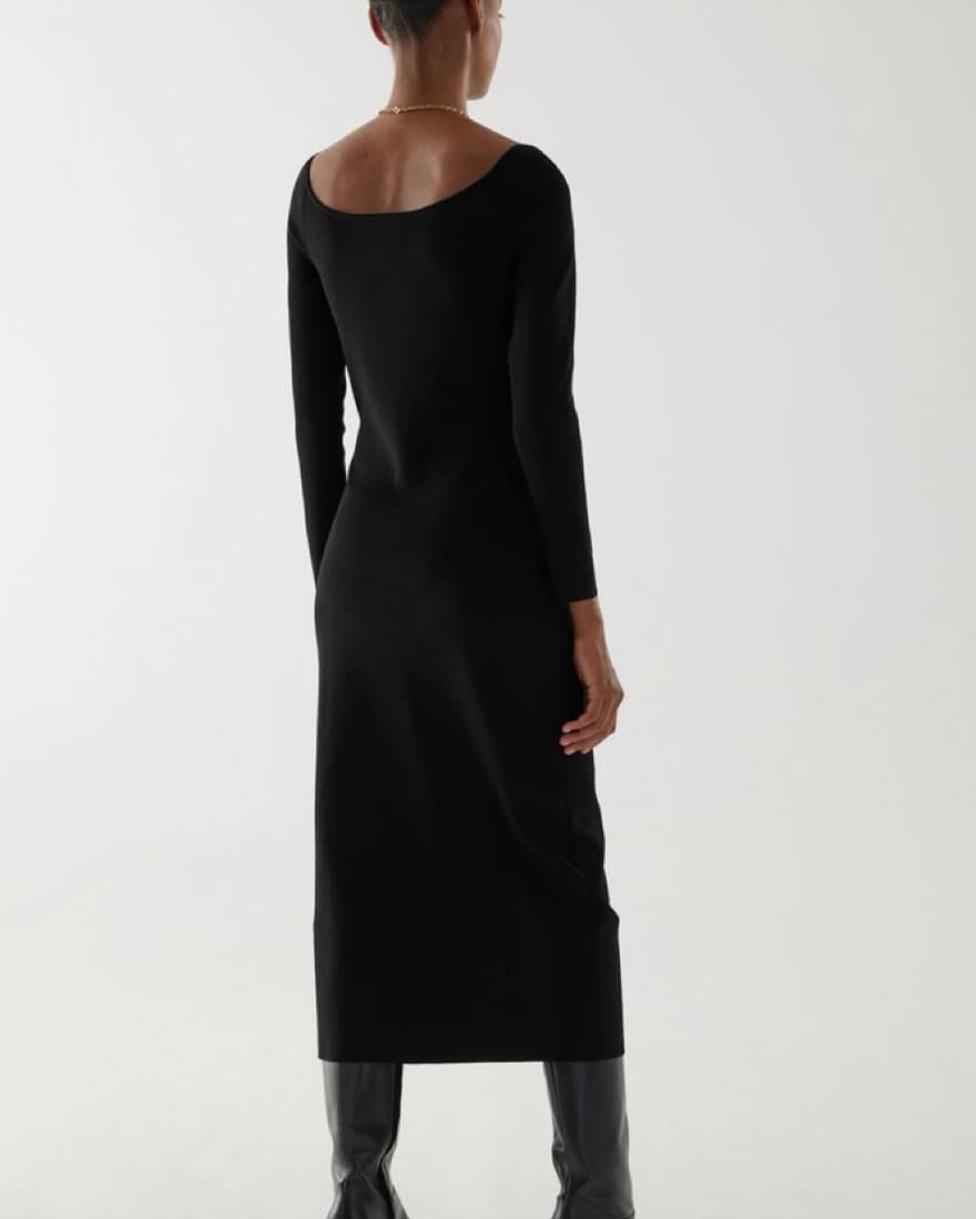 Knitted Off-Shoulder Tube Dress - Image 3