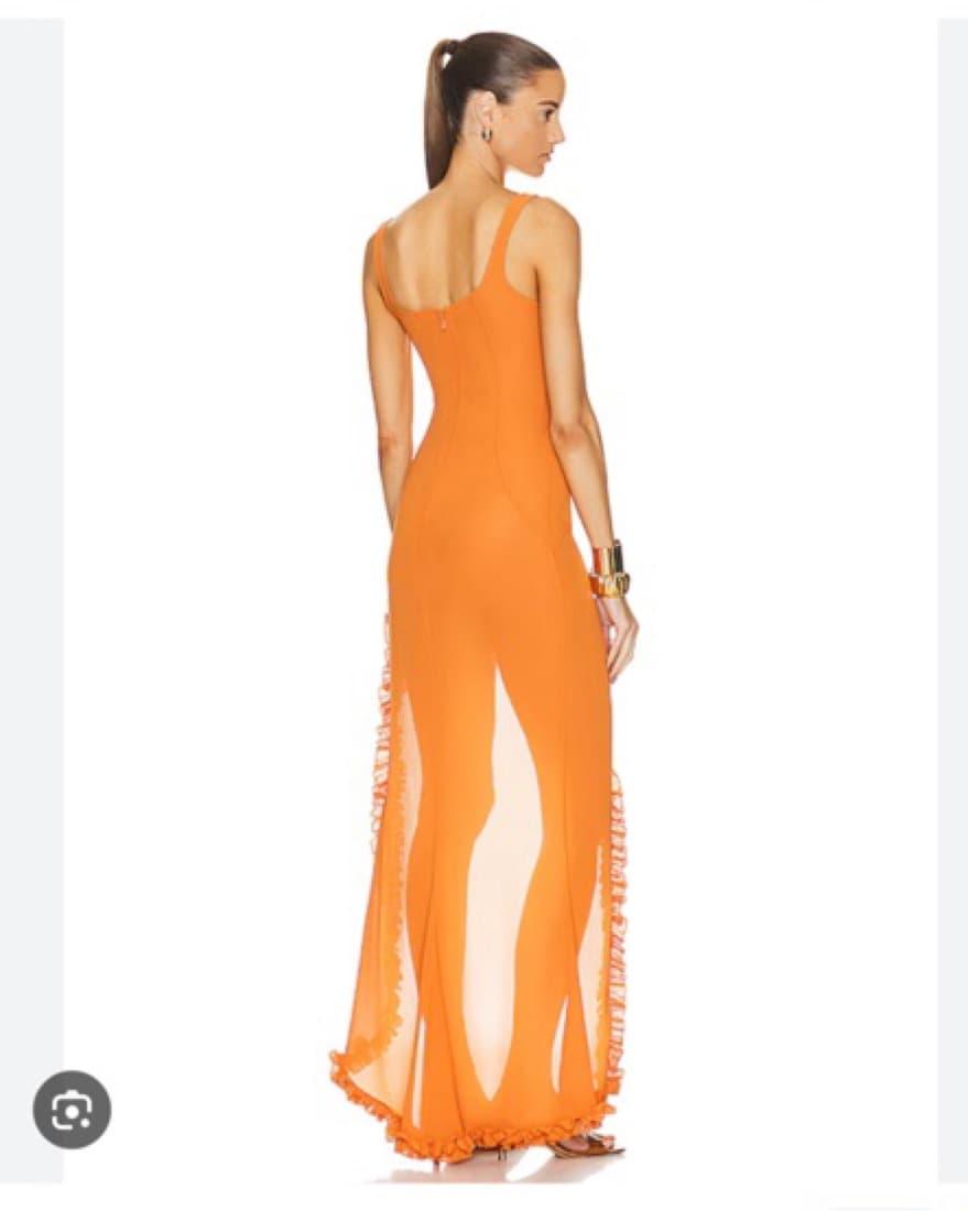 Helsa Revolve Orange Dress Ruffled  - Image 2