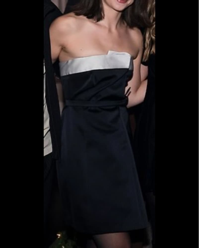 90s Black And White Silk Cocktail Dress - Image 1