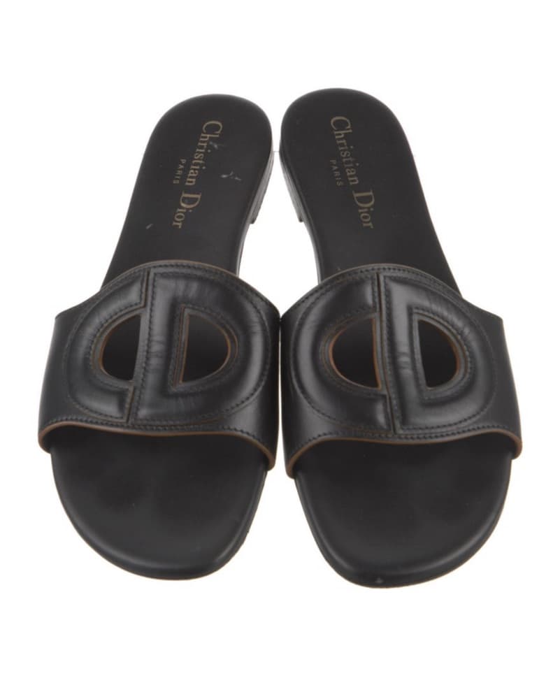 Christian Dior Leather Slides - Image 1