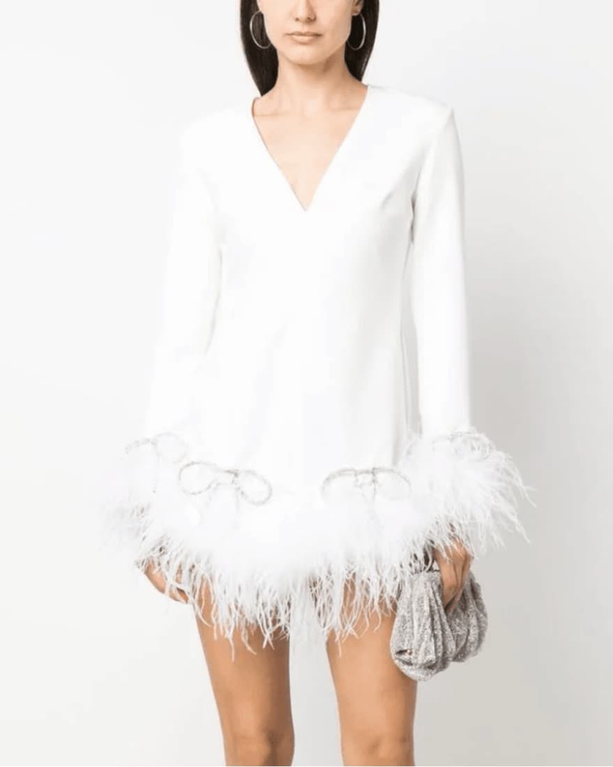 Loulou Georgina Feather Trim Dress  - Image 1