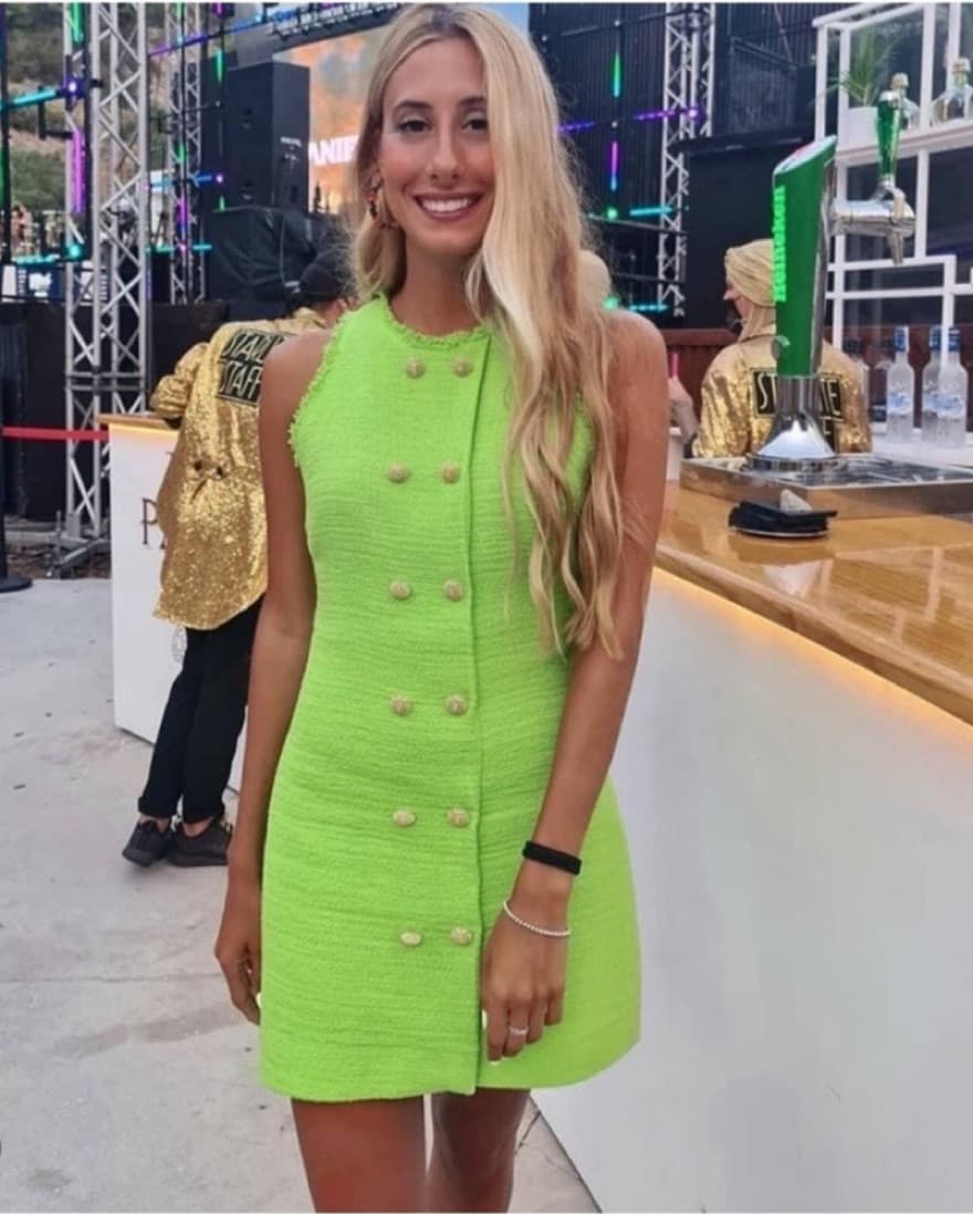 Green Tweed Dress - Image 1