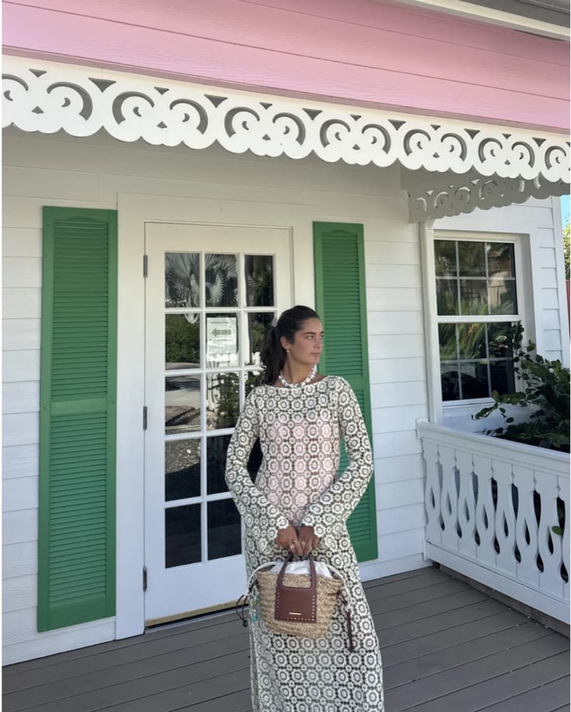 Hill House Eliza Dress Green Dahlia Lace - Image 3