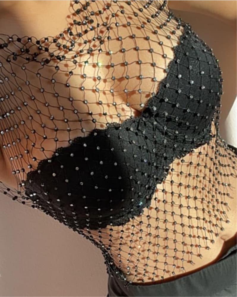 Stunning Sparkly Mesh Top - Image 1