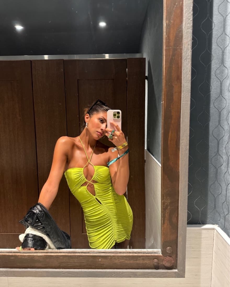 Lime Green Mini Dress - Image 3