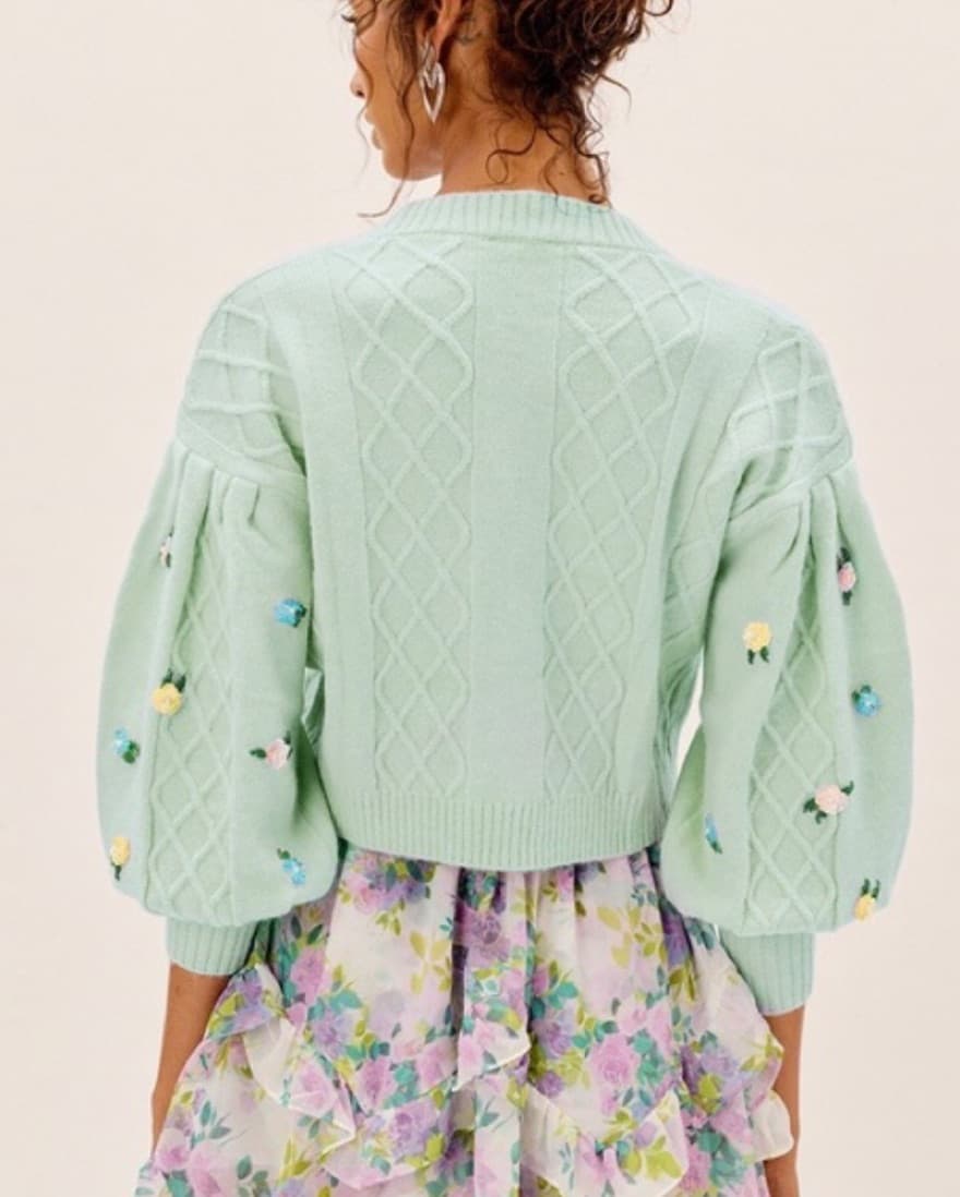 Sutton Floral Embroidered Cardigan & Top - Image 3