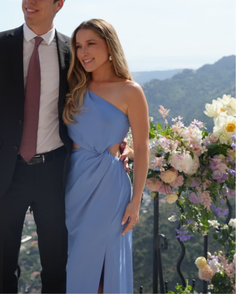 Misha Kristin Satin Gown Blue - Image 3