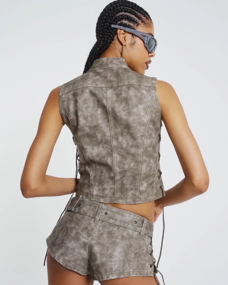Jaded London Steel Lace Up Two Piece Set - Image 2