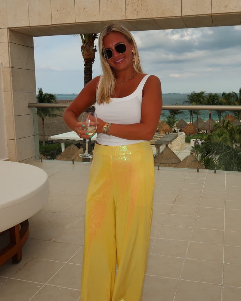 Yellow Sequin Pants - Image 2